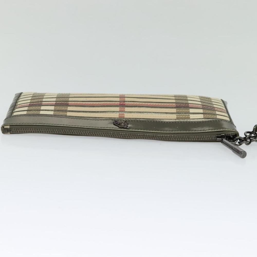 BURBERRY Nova Check Clutch Bag PVC Beige Gold Auth bs23425 - Picture 6 of 16